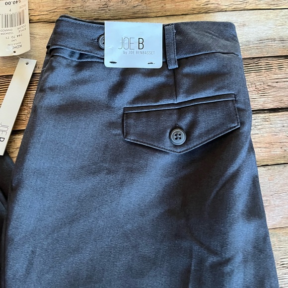 NWT Joe B by Joe Benbasset Charcoal Gray Semi Flare Leg Trouser Pants Size 7 - Picture 3 of 9